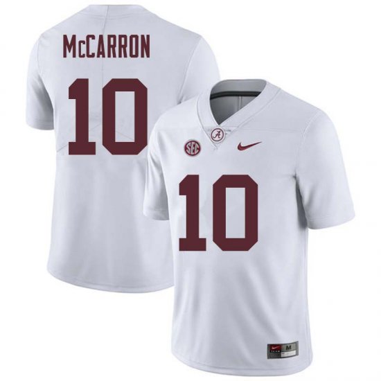 NCAA Men's Alabama Crimson Tide #10 AJ McCarron Stitched College Nike Authentic White Football Jersey WV17L47LH